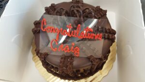 Craig's congratulations cake