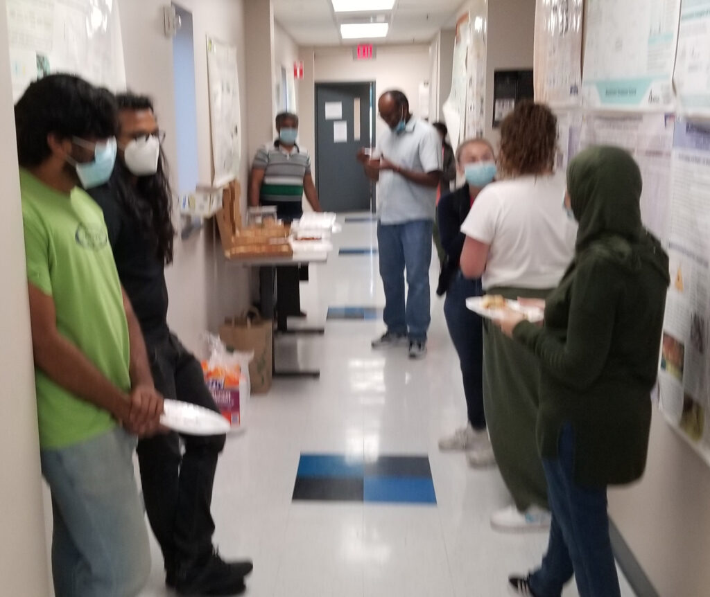 Students having catered food
