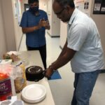 Dr. Seal and other cutting cake